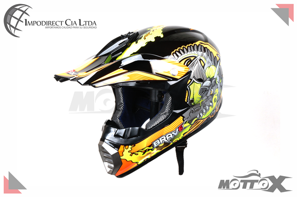 CASCO CROSS DOT MOTTOX C GF BRLL WLT 126 NEGRO TOMATE NEON 3 L